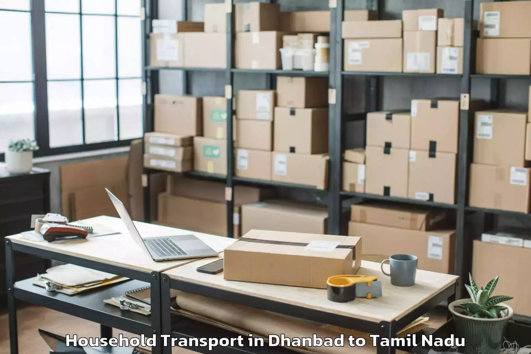 Top Dhanbad to Vadakku Viravanallur Household Transport Available